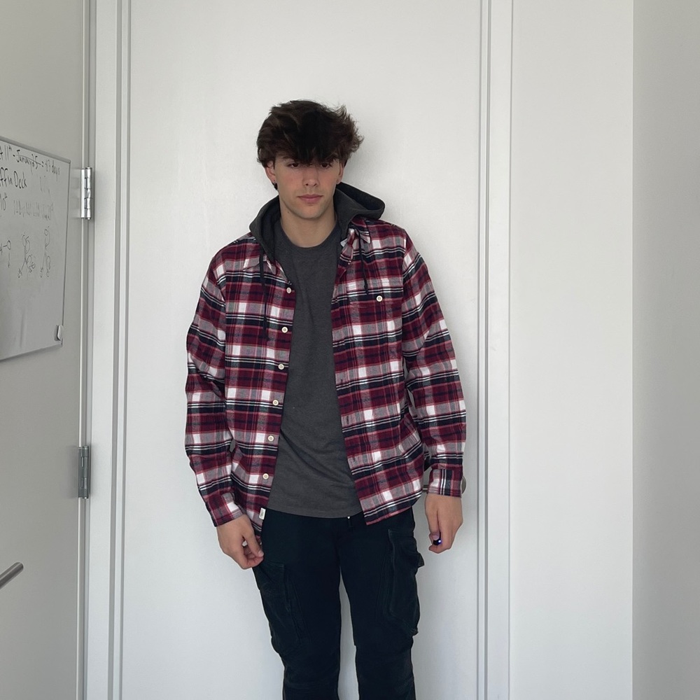 AE flannel hoodie